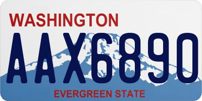 WA license plate AAX6890
