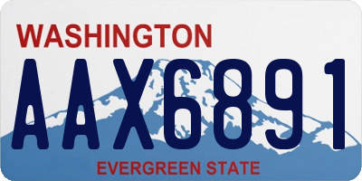 WA license plate AAX6891