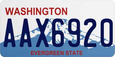 WA license plate AAX6920