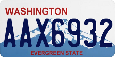 WA license plate AAX6932