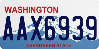 WA license plate AAX6939