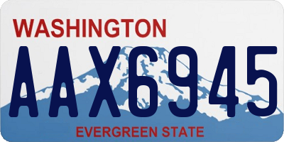 WA license plate AAX6945