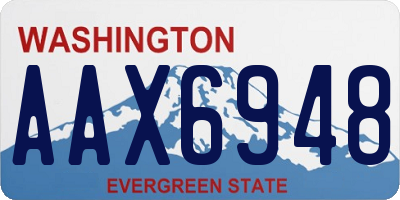 WA license plate AAX6948