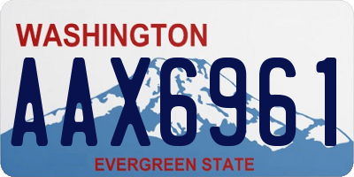 WA license plate AAX6961