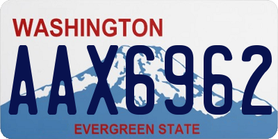 WA license plate AAX6962