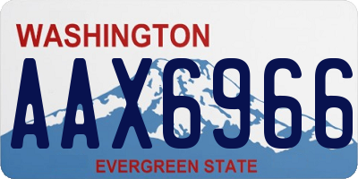 WA license plate AAX6966