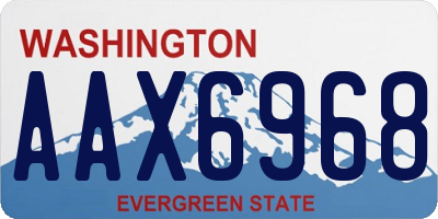 WA license plate AAX6968