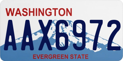 WA license plate AAX6972