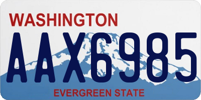 WA license plate AAX6985