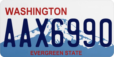 WA license plate AAX6990