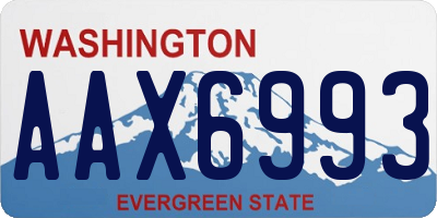WA license plate AAX6993