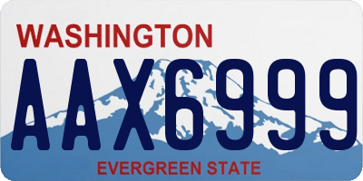 WA license plate AAX6999