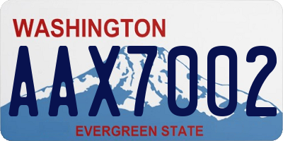 WA license plate AAX7002