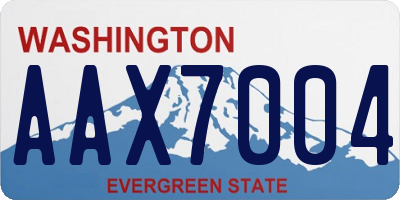 WA license plate AAX7004