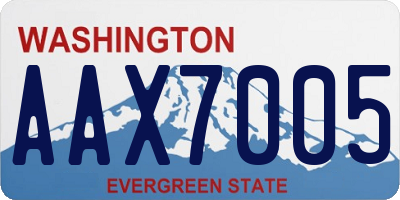 WA license plate AAX7005
