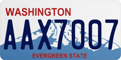 WA license plate AAX7007