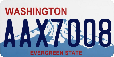WA license plate AAX7008