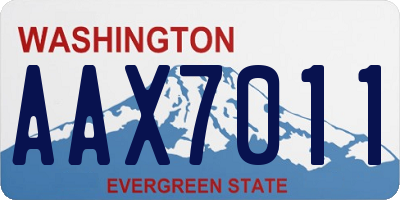 WA license plate AAX7011