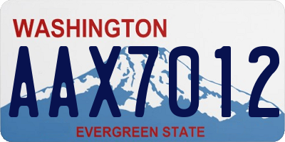 WA license plate AAX7012