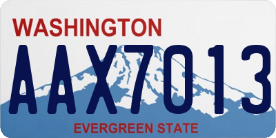 WA license plate AAX7013