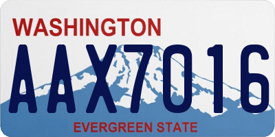 WA license plate AAX7016