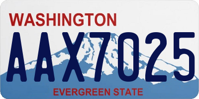WA license plate AAX7025