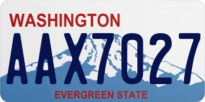 WA license plate AAX7027
