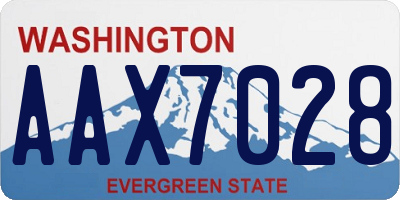 WA license plate AAX7028