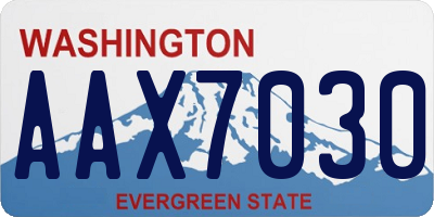 WA license plate AAX7030