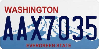 WA license plate AAX7035