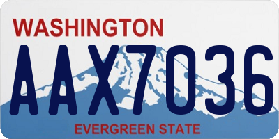 WA license plate AAX7036