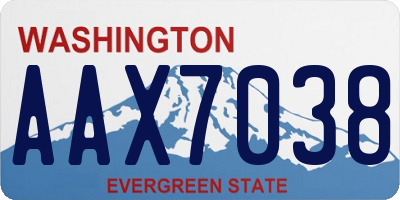 WA license plate AAX7038