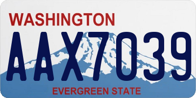 WA license plate AAX7039