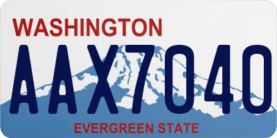 WA license plate AAX7040