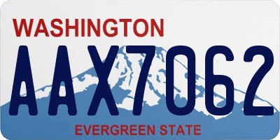 WA license plate AAX7062