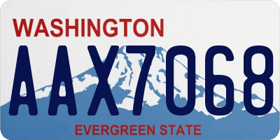 WA license plate AAX7068