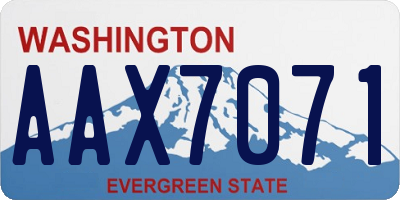 WA license plate AAX7071
