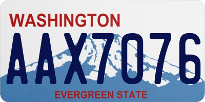 WA license plate AAX7076