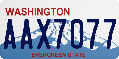 WA license plate AAX7077