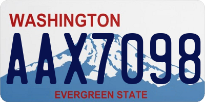 WA license plate AAX7098