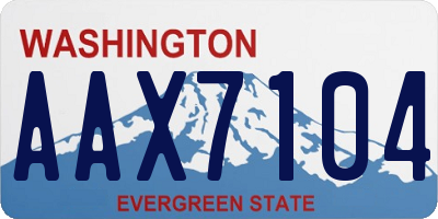 WA license plate AAX7104