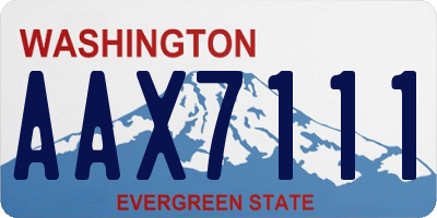 WA license plate AAX7111