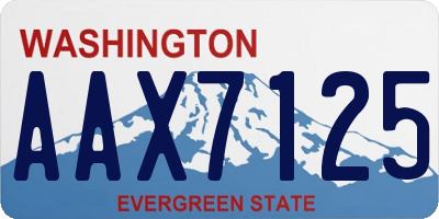 WA license plate AAX7125