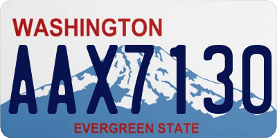 WA license plate AAX7130