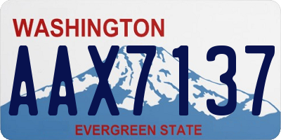 WA license plate AAX7137