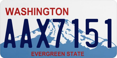 WA license plate AAX7151