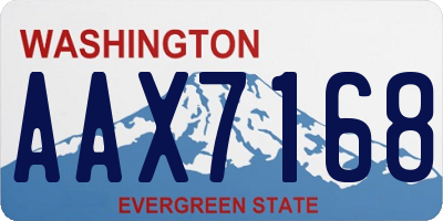 WA license plate AAX7168