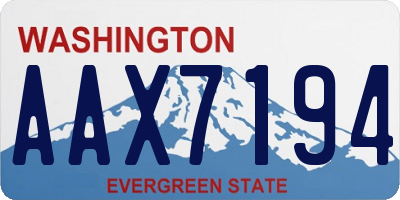 WA license plate AAX7194