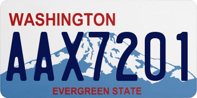 WA license plate AAX7201