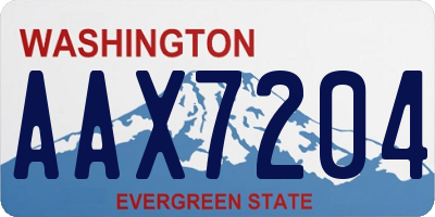 WA license plate AAX7204